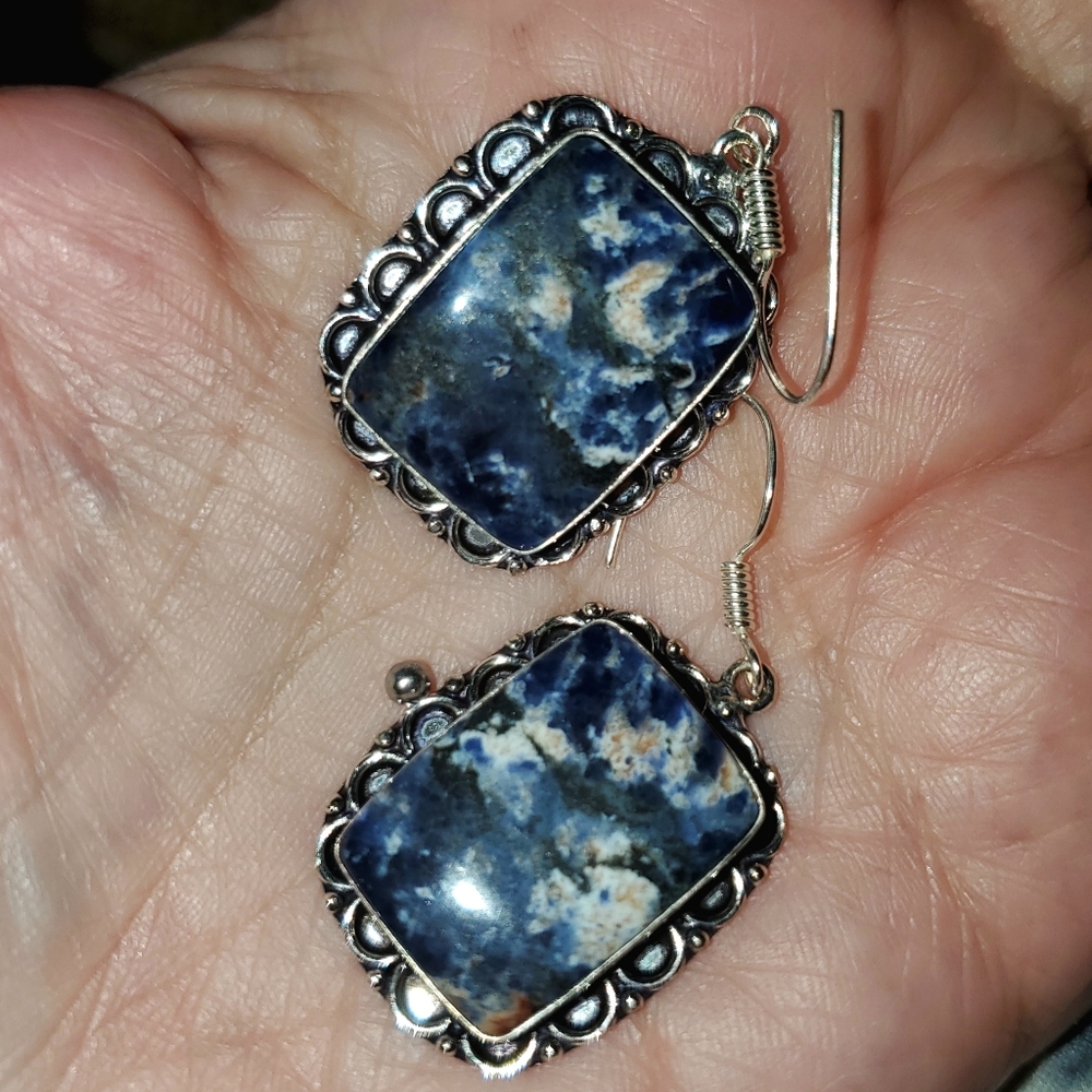 🌲SALE🌲Sodalite earrings in Sterling Silver